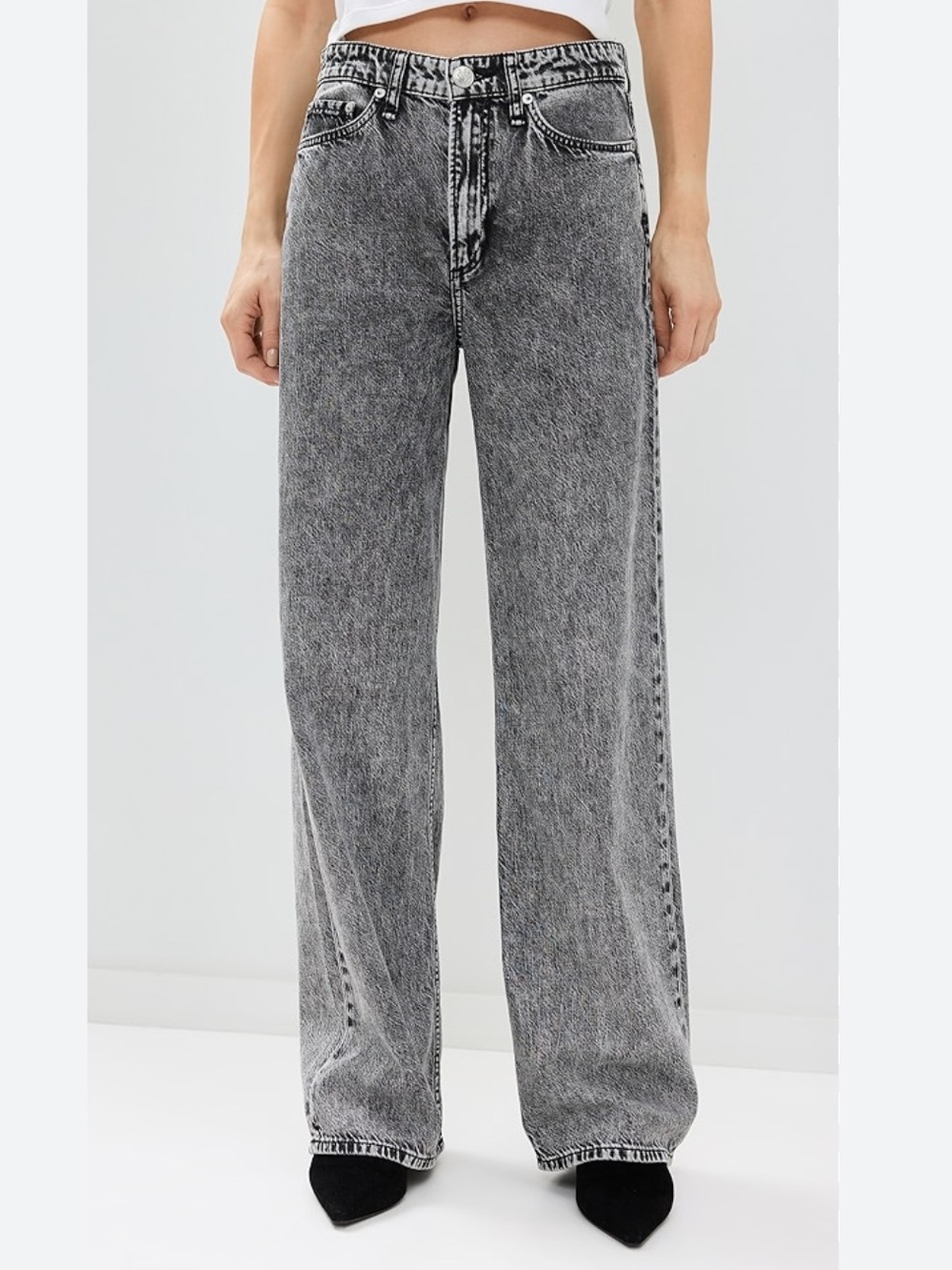 rag & bone Featherweight Logan Wide-Leg Jean Featherweight Denim Slate Gray 25